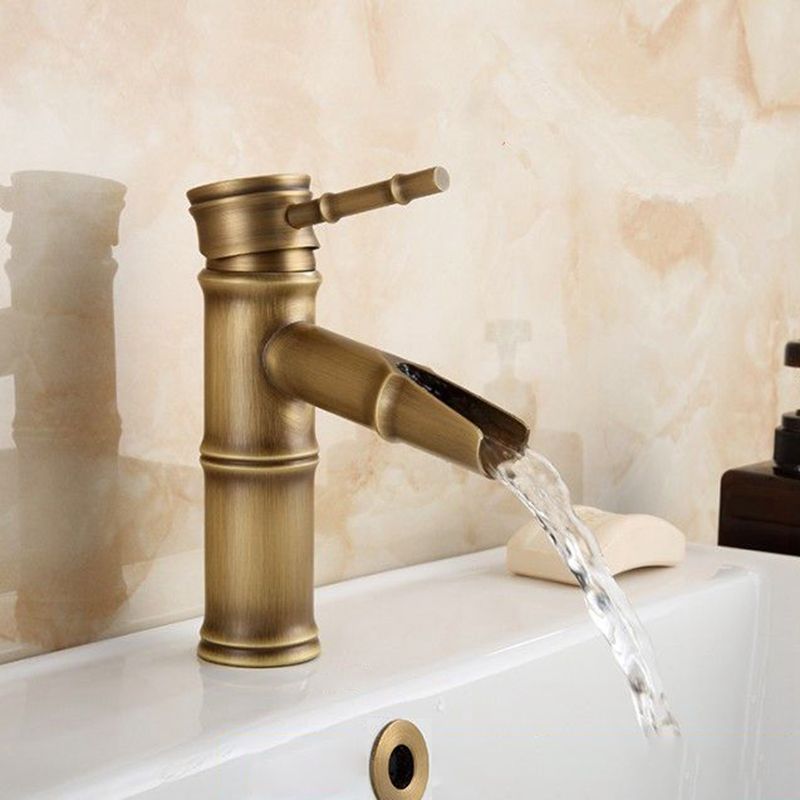 Farmhouse Brass Bathroom Faucet Lever Handle Faucet Single Hole Vessel Sink Faucet Clearhalo 'Bathroom Remodel & Bathroom Fixtures' 'Bathroom Sink Faucets' 'Bathroom Sinks & Faucet Components' 'bathroom_sink_faucets' 'Home Improvement' 'home_improvement' 'home_improvement_bathroom_sink_faucets' 1200x1200_9d3807a6-02e9-459a-bb97-3dac4d316851