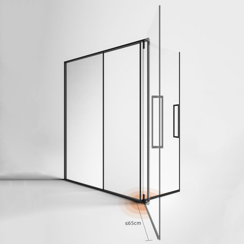 Single Sliding Semi Frameless Shower Door, Tempered Glass Shower Screen Clearhalo 'Bathroom Remodel & Bathroom Fixtures' 'Home Improvement' 'home_improvement' 'home_improvement_shower_tub_doors' 'Shower and Tub Doors' 'shower_tub_doors' 'Showers & Bathtubs' 1200x1200_9d46868e-f7b6-417b-aed5-3b859c4dd8a0