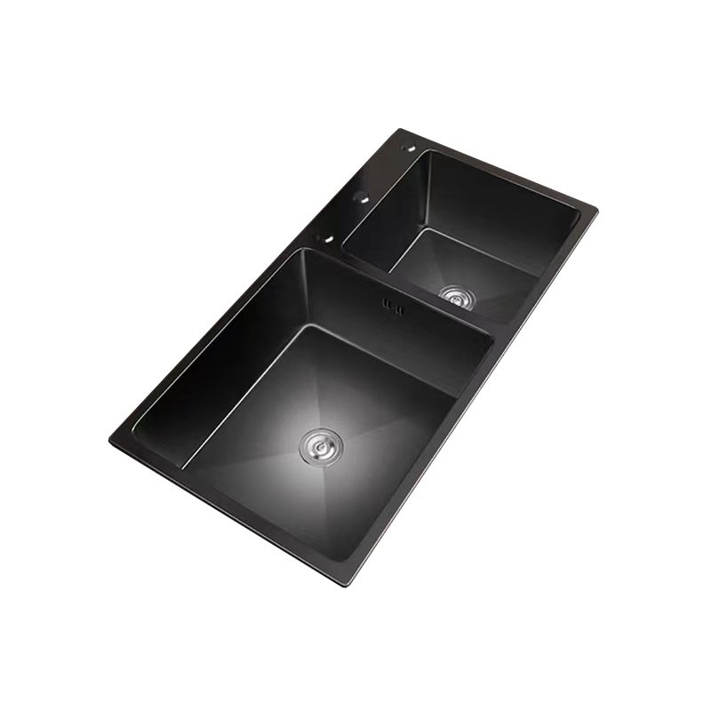 Stainless Steel Double Basin Sink Drop-In Kitchen Sink with Drain Assembly Clearhalo 'Home Improvement' 'home_improvement' 'home_improvement_kitchen_sinks' 'Kitchen Remodel & Kitchen Fixtures' 'Kitchen Sinks & Faucet Components' 'Kitchen Sinks' 'kitchen_sinks' 1200x1200_9d5b68bf-9605-4ac7-9a91-937a899193db