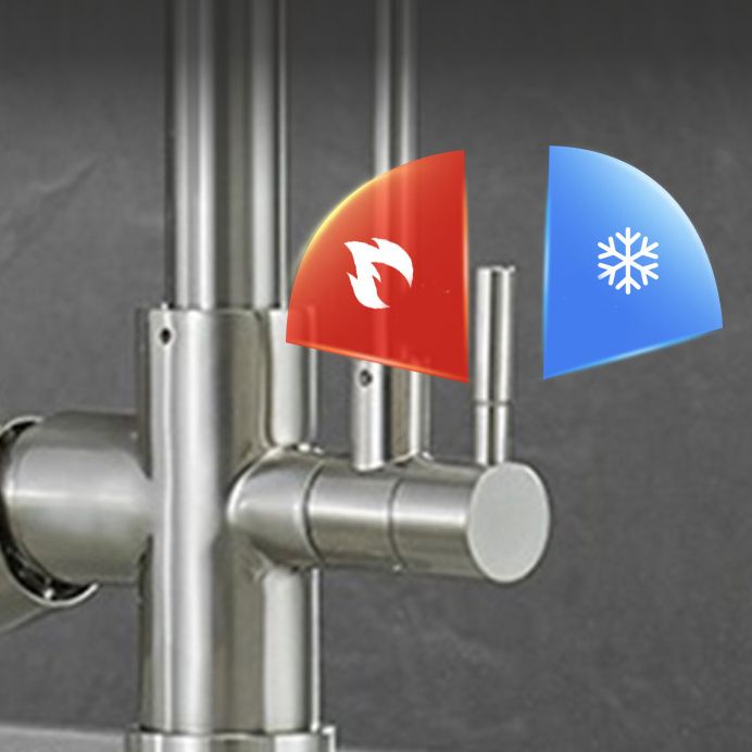 Modern Spring Spout Kitchen Faucet 2-Handle Bar Faucet with 2-Dispenser Clearhalo 'Home Improvement' 'home_improvement' 'home_improvement_kitchen_faucets' 'Kitchen Faucets' 'Kitchen Remodel & Kitchen Fixtures' 'Kitchen Sinks & Faucet Components' 'kitchen_faucets' 1200x1200_9d65b948-26bd-4a7e-b356-2c1b8a5eefe4