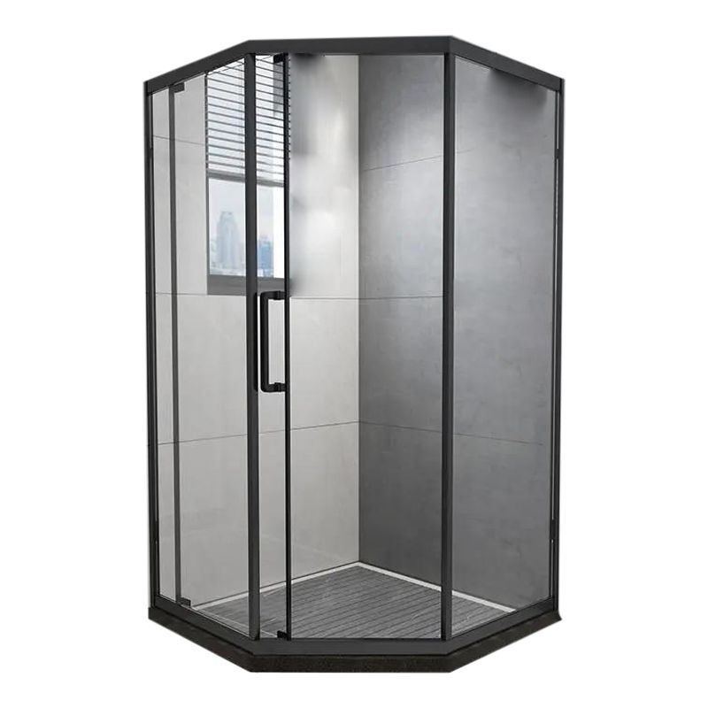 Black Double Sliding Shower Bath Door Framed Clear Shower Doors Clearhalo 'Bathroom Remodel & Bathroom Fixtures' 'Home Improvement' 'home_improvement' 'home_improvement_shower_tub_doors' 'Shower and Tub Doors' 'shower_tub_doors' 'Showers & Bathtubs' 1200x1200_9d6a781a-1aef-456a-8615-7727d8b01c5b