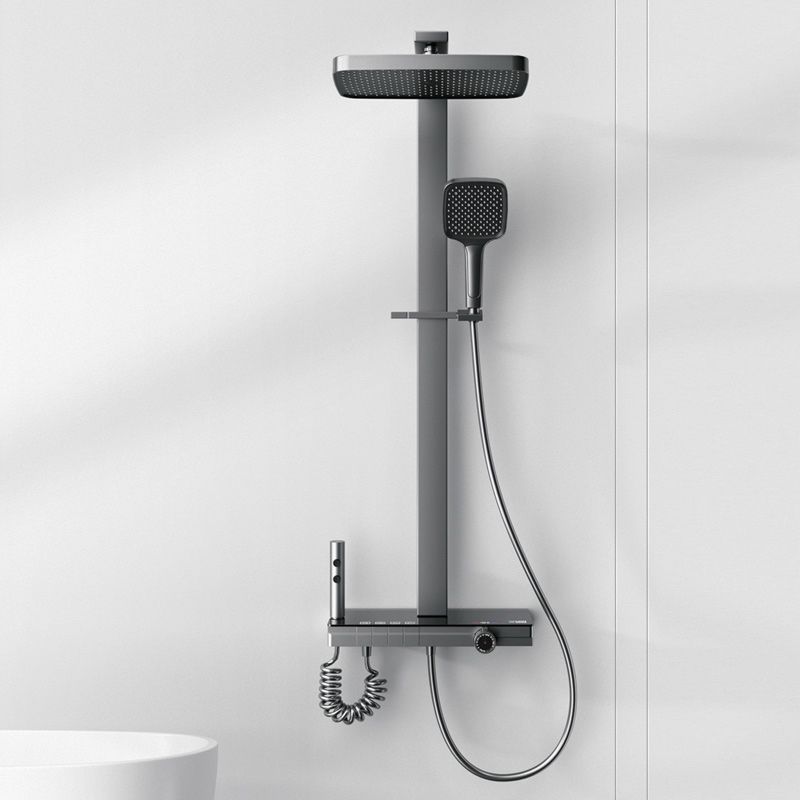 Modern Shower System Metal Thermostatic Massage Wall Mounted Shower Faucet Clearhalo 'Bathroom Remodel & Bathroom Fixtures' 'Home Improvement' 'home_improvement' 'home_improvement_shower_faucets' 'Shower Faucets & Systems' 'shower_faucets' 'Showers & Bathtubs Plumbing' 'Showers & Bathtubs' 1200x1200_9d74d72b-20e5-4210-9e20-b2d807428b5a