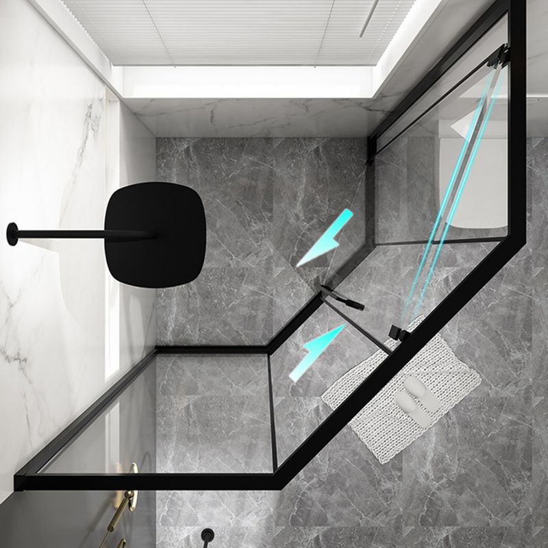 Tempered Shower Bath Door Transparent Metal Framed Shower Door Clearhalo 'Bathroom Remodel & Bathroom Fixtures' 'Home Improvement' 'home_improvement' 'home_improvement_shower_tub_doors' 'Shower and Tub Doors' 'shower_tub_doors' 'Showers & Bathtubs' 1200x1200_9d8cccb5-ce3e-4187-8573-0fa9085ff024