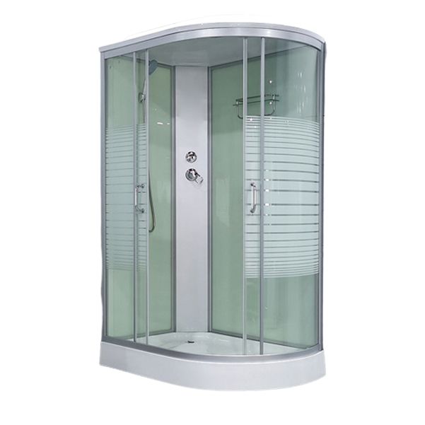 Round Shower Stall Double Sliding Shower Stall with Base Kit Clearhalo 'Bathroom Remodel & Bathroom Fixtures' 'Home Improvement' 'home_improvement' 'home_improvement_shower_stalls_enclosures' 'Shower Stalls & Enclosures' 'shower_stalls_enclosures' 'Showers & Bathtubs' 1200x1200_9d8d72b8-6730-4c60-8e10-63fcc13c8288