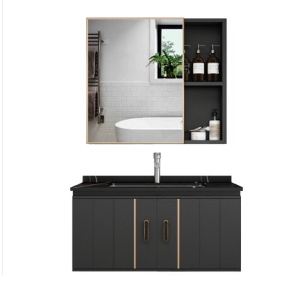 Modern Bathroom Vanity Set Wall Mount Bathroom Sink Vanity with Mirror Clearhalo 'Bathroom Remodel & Bathroom Fixtures' 'Bathroom Vanities' 'bathroom_vanities' 'Home Improvement' 'home_improvement' 'home_improvement_bathroom_vanities' 1200x1200_9d9db57e-7790-4857-a02b-cd9f5150d23a
