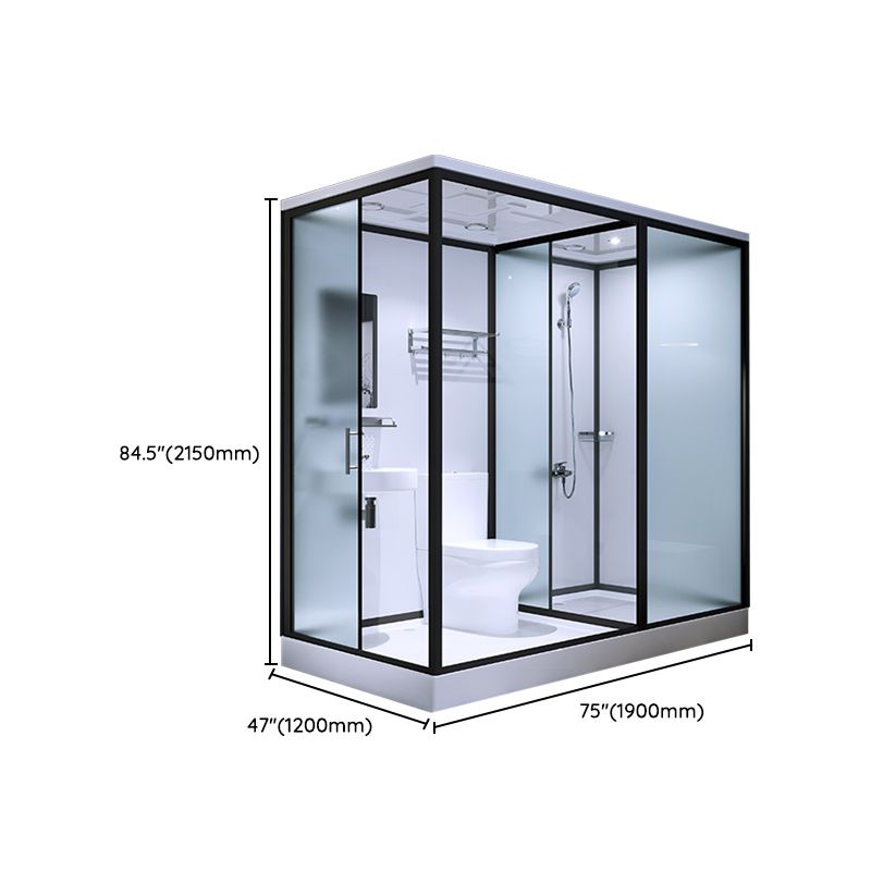 Modern Shower Stall Tempered Glass with Towel Bar Single Sliding Shower Enclosure Clearhalo 'Bathroom Remodel & Bathroom Fixtures' 'Home Improvement' 'home_improvement' 'home_improvement_shower_stalls_enclosures' 'Shower Stalls & Enclosures' 'shower_stalls_enclosures' 'Showers & Bathtubs' 1200x1200_9da6213e-d699-4e87-84c0-45133ce3683d