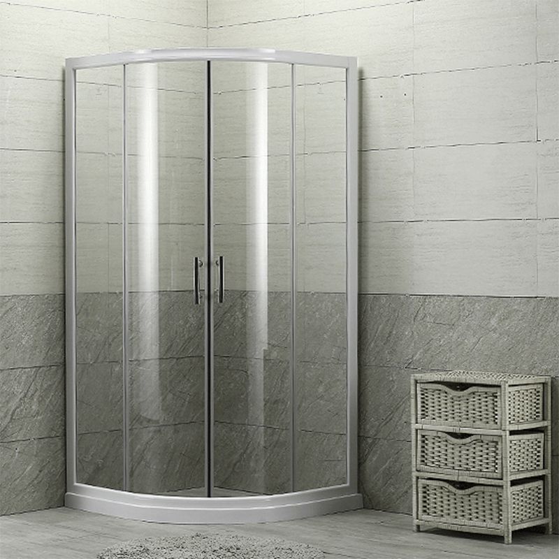 Round Shower Kit Tempered Glass Shower Enclosure with Door Handle Clearhalo 'Bathroom Remodel & Bathroom Fixtures' 'Home Improvement' 'home_improvement' 'home_improvement_shower_stalls_enclosures' 'Shower Stalls & Enclosures' 'shower_stalls_enclosures' 'Showers & Bathtubs' 1200x1200_9dca68ed-5392-4c88-adc5-26084b11bfc8