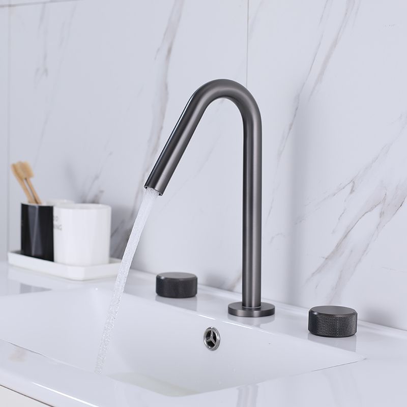 Widespread Modern Bathroom Faucet Knob Handle Gooseneck Vessel Faucet Clearhalo 'Bathroom Remodel & Bathroom Fixtures' 'Bathroom Sink Faucets' 'Bathroom Sinks & Faucet Components' 'bathroom_sink_faucets' 'Home Improvement' 'home_improvement' 'home_improvement_bathroom_sink_faucets' 1200x1200_9dd590cd-5eeb-47f4-b39d-295f92428b18