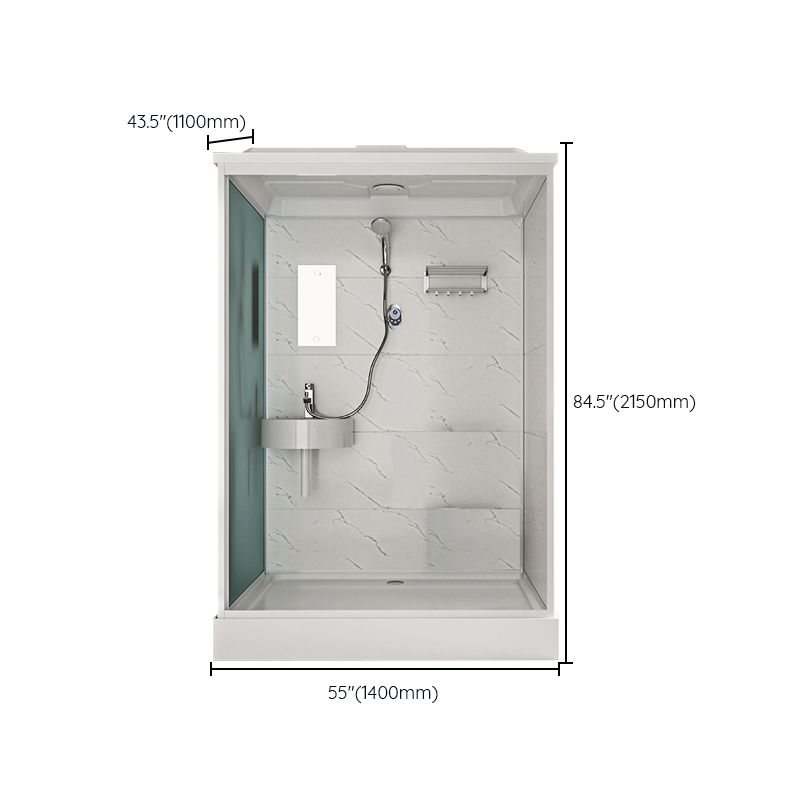 White Rectangle Shower Stall with Shower Base Tempered Glass Shower Stall Clearhalo 'Bathroom Remodel & Bathroom Fixtures' 'Home Improvement' 'home_improvement' 'home_improvement_shower_stalls_enclosures' 'Shower Stalls & Enclosures' 'shower_stalls_enclosures' 'Showers & Bathtubs' 1200x1200_9dd8abf1-f2e5-48be-b319-e3bba5d61732