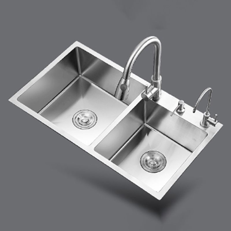 Single Bowl Kitchen Sink Stainless Steel Sink with Soap Dispenser Clearhalo 'Home Improvement' 'home_improvement' 'home_improvement_kitchen_sinks' 'Kitchen Remodel & Kitchen Fixtures' 'Kitchen Sinks & Faucet Components' 'Kitchen Sinks' 'kitchen_sinks' 1200x1200_9df469f1-e2e5-42cf-a3c4-579fe8692c3f