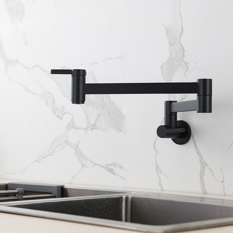 Modern Pull Down One Handle Pot Filler Low Profile Filler with 1-Hold Clearhalo 'Home Improvement' 'home_improvement' 'home_improvement_kitchen_faucets' 'Kitchen Faucets' 'Kitchen Remodel & Kitchen Fixtures' 'Kitchen Sinks & Faucet Components' 'kitchen_faucets' 1200x1200_9e01c225-9882-4503-adff-53f27fd595d6