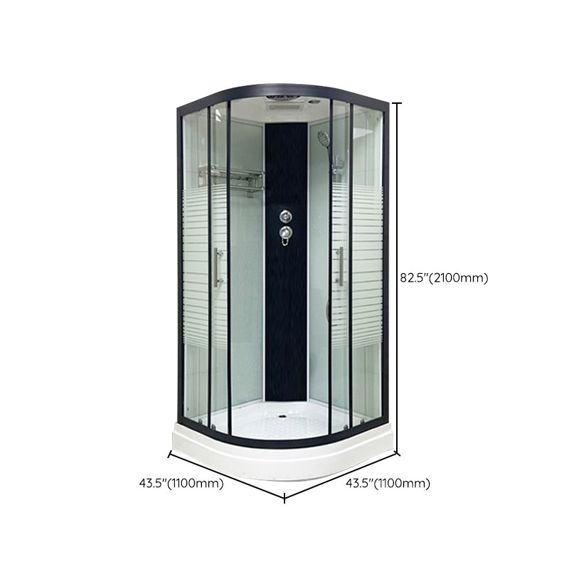 Contemporary Round Shower Stall Striped Framed Shower Stall with Ceiling Clearhalo 'Bathroom Remodel & Bathroom Fixtures' 'Home Improvement' 'home_improvement' 'home_improvement_shower_stalls_enclosures' 'Shower Stalls & Enclosures' 'shower_stalls_enclosures' 'Showers & Bathtubs' 1200x1200_9e29577b-632d-4f57-8d2b-75226924eea3