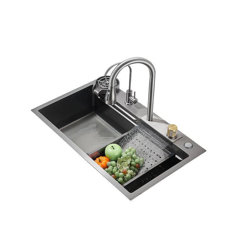 Modern Style Kitchen Sink Soundproof Design Kitchen Sink with Basket Strainer Clearhalo 'Home Improvement' 'home_improvement' 'home_improvement_kitchen_sinks' 'Kitchen Remodel & Kitchen Fixtures' 'Kitchen Sinks & Faucet Components' 'Kitchen Sinks' 'kitchen_sinks' 1200x1200_9e3e9d15-b59f-40bd-948a-ce6bc5320135