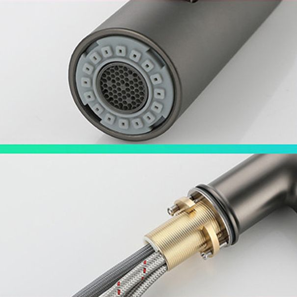 Modern Style Kitchen Faucet Copper 1-Handle Retractable High Arc Kitchen Faucet Clearhalo 'Home Improvement' 'home_improvement' 'home_improvement_kitchen_faucets' 'Kitchen Faucets' 'Kitchen Remodel & Kitchen Fixtures' 'Kitchen Sinks & Faucet Components' 'kitchen_faucets' 1200x1200_9e470227-5752-4823-b69e-d6125ebc9eb8