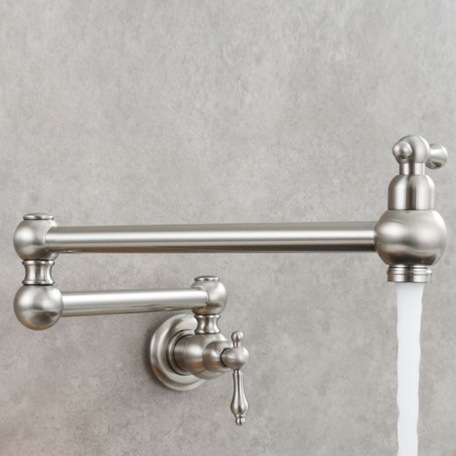Modern Double Handles One Handle Wall Mounted Pot Filler Low Arc Profile Filler Clearhalo 'Home Improvement' 'home_improvement' 'home_improvement_kitchen_faucets' 'Kitchen Faucets' 'Kitchen Remodel & Kitchen Fixtures' 'Kitchen Sinks & Faucet Components' 'kitchen_faucets' 1200x1200_9e491563-0e5b-4596-bb61-988ff3949bd8