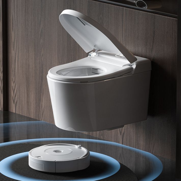 Horizontal Elongated Contemporary Wall Hung Toilet Set with Remote Clearhalo 'Bathroom Remodel & Bathroom Fixtures' 'Bidets' 'Home Improvement' 'home_improvement' 'home_improvement_bidets' 'Toilets & Bidets' 1200x1200_9e62ffa1-aab0-4682-8f2f-9655aca0c257