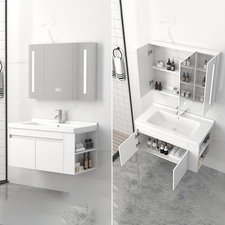 Modern Wood Sink Vanity Wood Wall Mount Faucet Included Bathroom Vanity Clearhalo 'Bathroom Remodel & Bathroom Fixtures' 'Bathroom Vanities' 'bathroom_vanities' 'Home Improvement' 'home_improvement' 'home_improvement_bathroom_vanities' 1200x1200_9e68d2a3-5433-49a2-8d06-7993de248daf