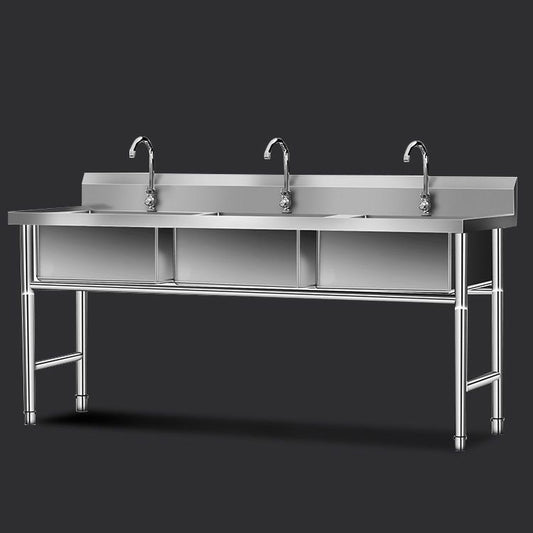 Simple Kitchen Sink Triple Bowl Stainless Steel Sink with Faucets Clearhalo 'Home Improvement' 'home_improvement' 'home_improvement_kitchen_sinks' 'Kitchen Remodel & Kitchen Fixtures' 'Kitchen Sinks & Faucet Components' 'Kitchen Sinks' 'kitchen_sinks' 1200x1200_9e7abdf6-315d-4a4e-88dd-f5dba2152199