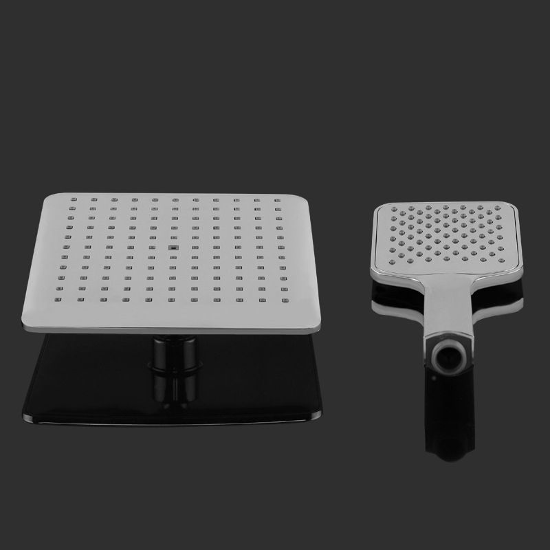 Chrome Square Shower Head Combo Wall Mounted and Ceiling Mounted Hand Shower Clearhalo 'Bathroom Remodel & Bathroom Fixtures' 'Home Improvement' 'home_improvement' 'home_improvement_shower_heads' 'Shower Heads' 'shower_heads' 'Showers & Bathtubs Plumbing' 'Showers & Bathtubs' 1200x1200_9e7d79b4-418b-4632-b5e3-2d95361b6a76