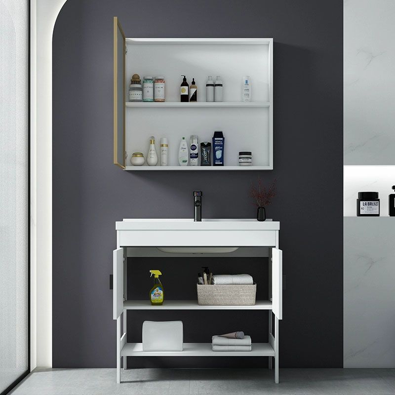 Freestanding Modern Sink Included Bath Vanity in White for Bathroom Clearhalo 'Bathroom Remodel & Bathroom Fixtures' 'Bathroom Vanities' 'bathroom_vanities' 'Home Improvement' 'home_improvement' 'home_improvement_bathroom_vanities' 1200x1200_9e7fe8c9-e2d6-4d50-8dcd-33a0252922b4
