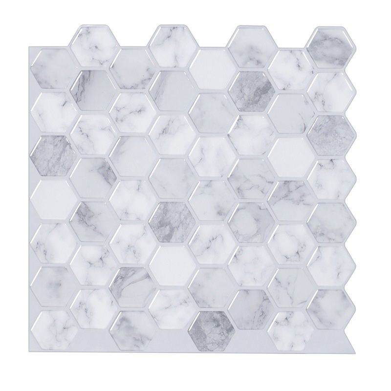 Peel and Stick Tile Waterproof Hexagonal Plastic Peel and Stick Tile for Shower Clearhalo 'Flooring 'Home Improvement' 'home_improvement' 'home_improvement_peel_stick_blacksplash' 'Peel & Stick Backsplash Tile' 'peel_stick_blacksplash' 'Walls & Ceilings' Walls and Ceiling' 1200x1200_9e92f1af-78e7-453c-8bd8-8b8a62477200