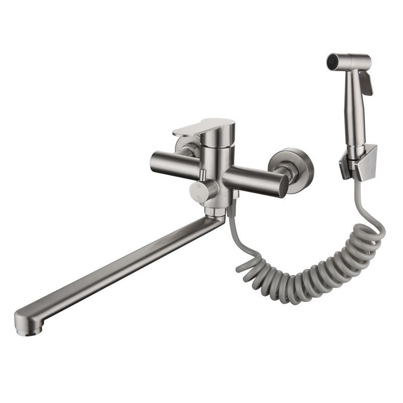 2-Handle 2-Function Water Filler Pull down Kitchen Faucet with Pull out Side Sprayer Clearhalo 'Home Improvement' 'home_improvement' 'home_improvement_kitchen_faucets' 'Kitchen Faucets' 'Kitchen Remodel & Kitchen Fixtures' 'Kitchen Sinks & Faucet Components' 'kitchen_faucets' 1200x1200_9e931124-12e3-4eea-9f45-537383ce64cd
