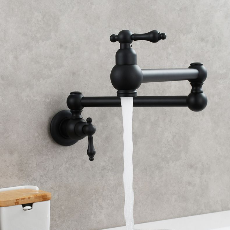 Modern Double Handles One Handle Wall Mounted Pot Filler Low Arc Profile Filler Clearhalo 'Home Improvement' 'home_improvement' 'home_improvement_kitchen_faucets' 'Kitchen Faucets' 'Kitchen Remodel & Kitchen Fixtures' 'Kitchen Sinks & Faucet Components' 'kitchen_faucets' 1200x1200_9e9c9a3d-b944-4e58-813b-25f371a9e06f