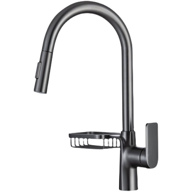 Modern Pull down Standard Kitchen Faucet Single Handle Faucet with Pull out Sprayer Clearhalo 'Home Improvement' 'home_improvement' 'home_improvement_kitchen_faucets' 'Kitchen Faucets' 'Kitchen Remodel & Kitchen Fixtures' 'Kitchen Sinks & Faucet Components' 'kitchen_faucets' 1200x1200_9ecf88d7-9bab-4359-8701-912d202a0c05