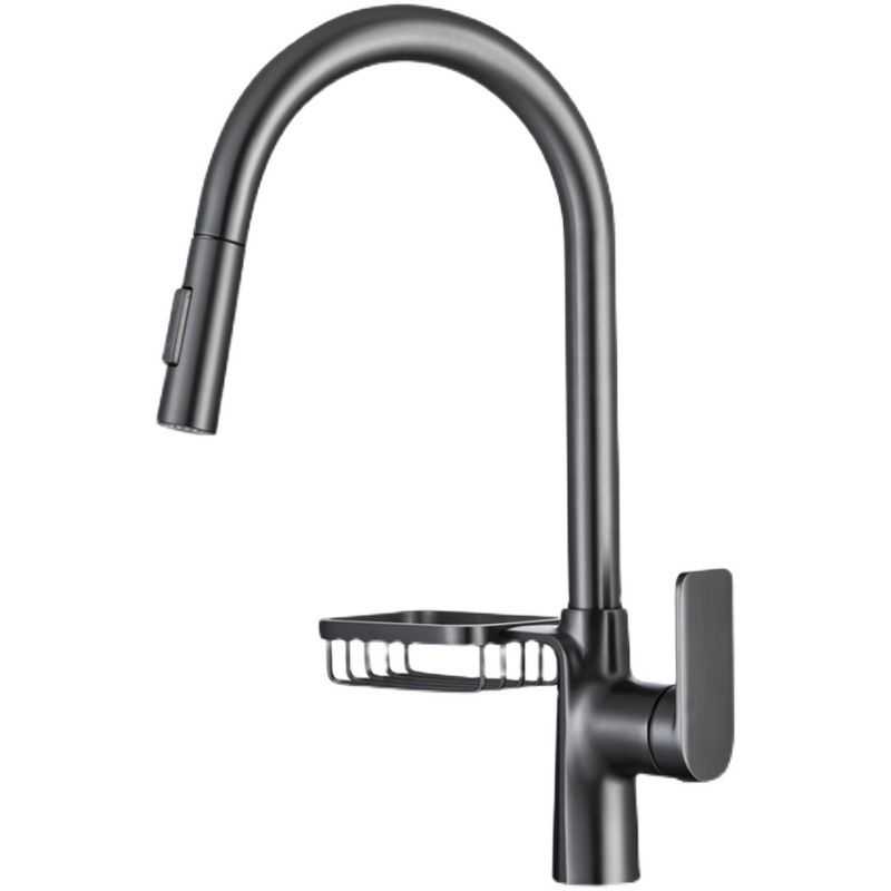 Modern Pull down Standard Kitchen Faucet Single Handle Faucet with Pull out Sprayer Clearhalo 'Home Improvement' 'home_improvement' 'home_improvement_kitchen_faucets' 'Kitchen Faucets' 'Kitchen Remodel & Kitchen Fixtures' 'Kitchen Sinks & Faucet Components' 'kitchen_faucets' 1200x1200_9ecf88d7-9bab-4359-8701-912d202a0c05