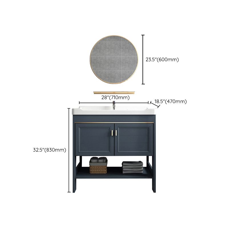 Modern Single Blue Sink Vanity Freestanding Metal Base Bath Vanity Clearhalo 'Bathroom Remodel & Bathroom Fixtures' 'Bathroom Vanities' 'bathroom_vanities' 'Home Improvement' 'home_improvement' 'home_improvement_bathroom_vanities' 1200x1200_9ed534f2-1d4e-4baa-9aba-1fdb9cf07897