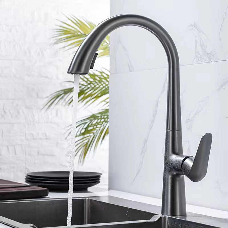 Modern Bar Faucet Brass with Pull out Sprayer Swivel Spout Bar Prep Kitchen Faucet Clearhalo 'Home Improvement' 'home_improvement' 'home_improvement_kitchen_faucets' 'Kitchen Faucets' 'Kitchen Remodel & Kitchen Fixtures' 'Kitchen Sinks & Faucet Components' 'kitchen_faucets' 1200x1200_9ee3ea9a-0e5f-436d-82b5-ad223c983f54