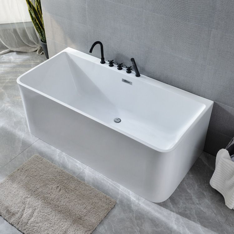 Back to Wall Bathtub Rectangular Antique Finish Soaking Bath Clearhalo 'Bathroom Remodel & Bathroom Fixtures' 'Bathtubs' 'Home Improvement' 'home_improvement' 'home_improvement_bathtubs' 'Showers & Bathtubs' 1200x1200_9ee82b1e-871f-47f6-b972-fbcb8625e0e6