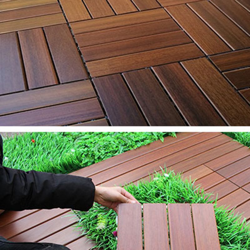 Tradition Teak Floor Tile Water Resistant Click Lock Wooden Floor for Balcony Clearhalo 'Flooring 'Hardwood Flooring' 'hardwood_flooring' 'Home Improvement' 'home_improvement' 'home_improvement_hardwood_flooring' Walls and Ceiling' 1200x1200_9ee8dda6-be31-4894-87db-c7da33264640