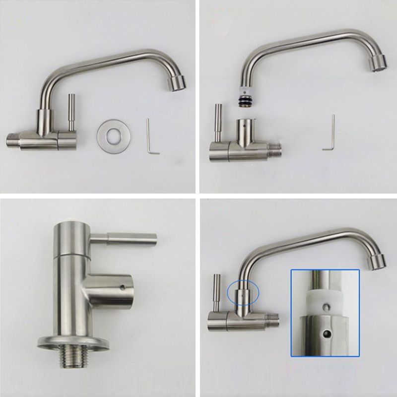 Contemporary Single Handle Kitchen Faucet Metal 1-Hold Bar Faucet with No Sensor Clearhalo 'Home Improvement' 'home_improvement' 'home_improvement_kitchen_faucets' 'Kitchen Faucets' 'Kitchen Remodel & Kitchen Fixtures' 'Kitchen Sinks & Faucet Components' 'kitchen_faucets' 1200x1200_9f09281b-efbb-4b28-a2e5-4d19f8ddc802