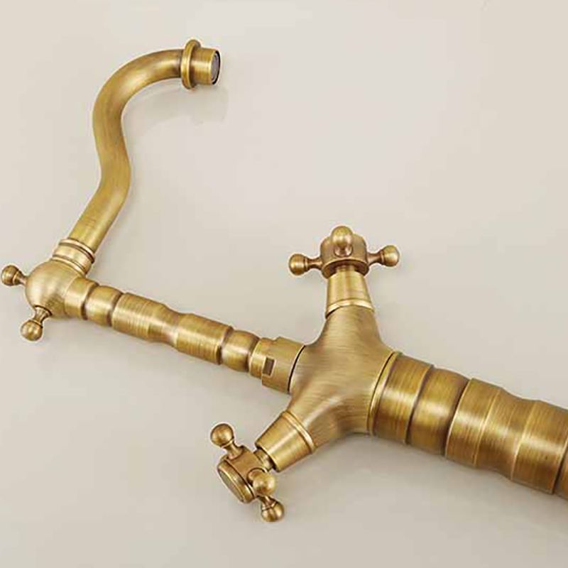 Traditional Kitchen Faucet Brass High Arc Gold Standard Kitchen Faucets with Double Handle Clearhalo 'Home Improvement' 'home_improvement' 'home_improvement_kitchen_faucets' 'Kitchen Faucets' 'Kitchen Remodel & Kitchen Fixtures' 'Kitchen Sinks & Faucet Components' 'kitchen_faucets' 1200x1200_9f09cefe-ce29-4283-b3c4-2d4e4edeac95