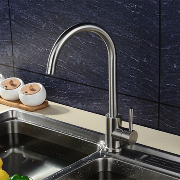 Modern Pulldown Sprayer Water Filler One Handle High Arch Kitchen Faucet with Deck Plate Clearhalo 'Home Improvement' 'home_improvement' 'home_improvement_kitchen_faucets' 'Kitchen Faucets' 'Kitchen Remodel & Kitchen Fixtures' 'Kitchen Sinks & Faucet Components' 'kitchen_faucets' 1200x1200_9f182ec1-d6f8-41ac-a001-4fdf665187fb