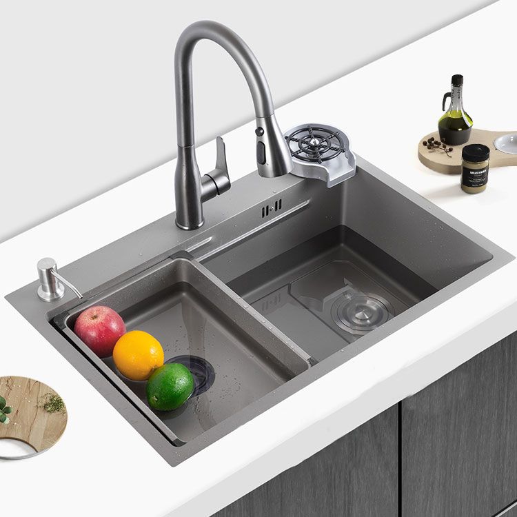 Contemporary Style Kitchen Sink Single Bowl Kitchen Sink with Rectangle Shape Clearhalo 'Home Improvement' 'home_improvement' 'home_improvement_kitchen_sinks' 'Kitchen Remodel & Kitchen Fixtures' 'Kitchen Sinks & Faucet Components' 'Kitchen Sinks' 'kitchen_sinks' 1200x1200_9f3c4ebe-dd0e-49f4-b490-5175bf02844d