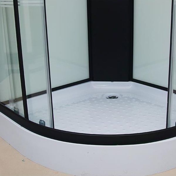 Framed Double Sliding Shower Kit Neo-Round Black Shower Stall Clearhalo 'Bathroom Remodel & Bathroom Fixtures' 'Home Improvement' 'home_improvement' 'home_improvement_shower_stalls_enclosures' 'Shower Stalls & Enclosures' 'shower_stalls_enclosures' 'Showers & Bathtubs' 1200x1200_9f4d4585-8a51-43a4-ba8d-020c97b0e39e