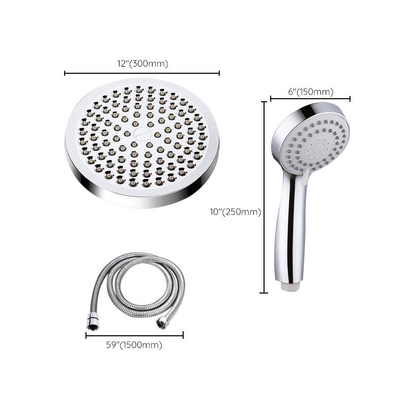 Modern Standard Double Shower Set Round Metal Adjustable Spray Pattern Showerhead Clearhalo 'Bathroom Remodel & Bathroom Fixtures' 'Home Improvement' 'home_improvement' 'home_improvement_shower_heads' 'Shower Heads' 'shower_heads' 'Showers & Bathtubs Plumbing' 'Showers & Bathtubs' 1200x1200_9f67d916-2d54-40a2-a85f-ac6680cb3332