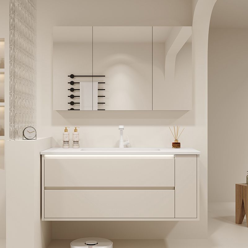 Mirror Included Wall Mount Bathroom Sink Vanity in White with Doors Drawers Clearhalo 'Bathroom Remodel & Bathroom Fixtures' 'Bathroom Vanities' 'bathroom_vanities' 'Home Improvement' 'home_improvement' 'home_improvement_bathroom_vanities' 1200x1200_9f6842aa-fecd-4edc-ba9e-ef03f56f745c