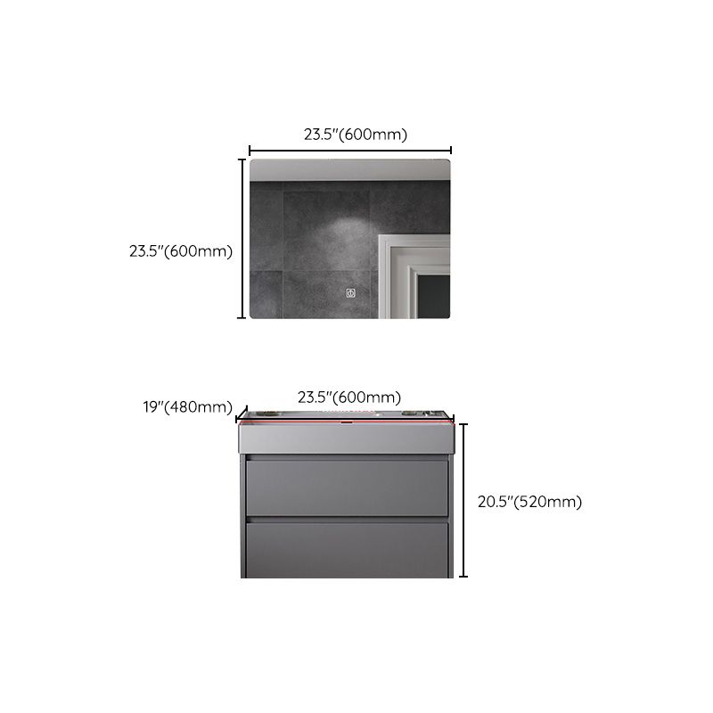 Contemporary Vanity Sink Wooden Wall-Mounted Bathroom Vanity Cabinet in Gray Clearhalo 'Bathroom Remodel & Bathroom Fixtures' 'Bathroom Vanities' 'bathroom_vanities' 'Home Improvement' 'home_improvement' 'home_improvement_bathroom_vanities' 1200x1200_9f733a6e-043c-4aa3-9e5e-a466ed96fa69