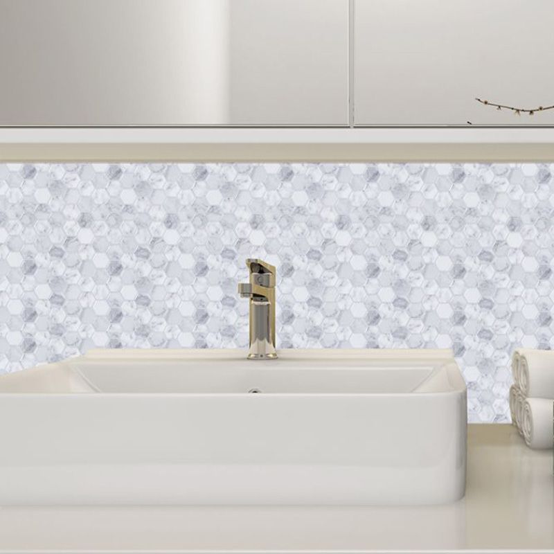 Peel and Stick Tile Waterproof Hexagonal Plastic Peel and Stick Tile for Shower Clearhalo 'Flooring 'Home Improvement' 'home_improvement' 'home_improvement_peel_stick_blacksplash' 'Peel & Stick Backsplash Tile' 'peel_stick_blacksplash' 'Walls & Ceilings' Walls and Ceiling' 1200x1200_9f755973-d914-4a0e-971f-0601126701b3