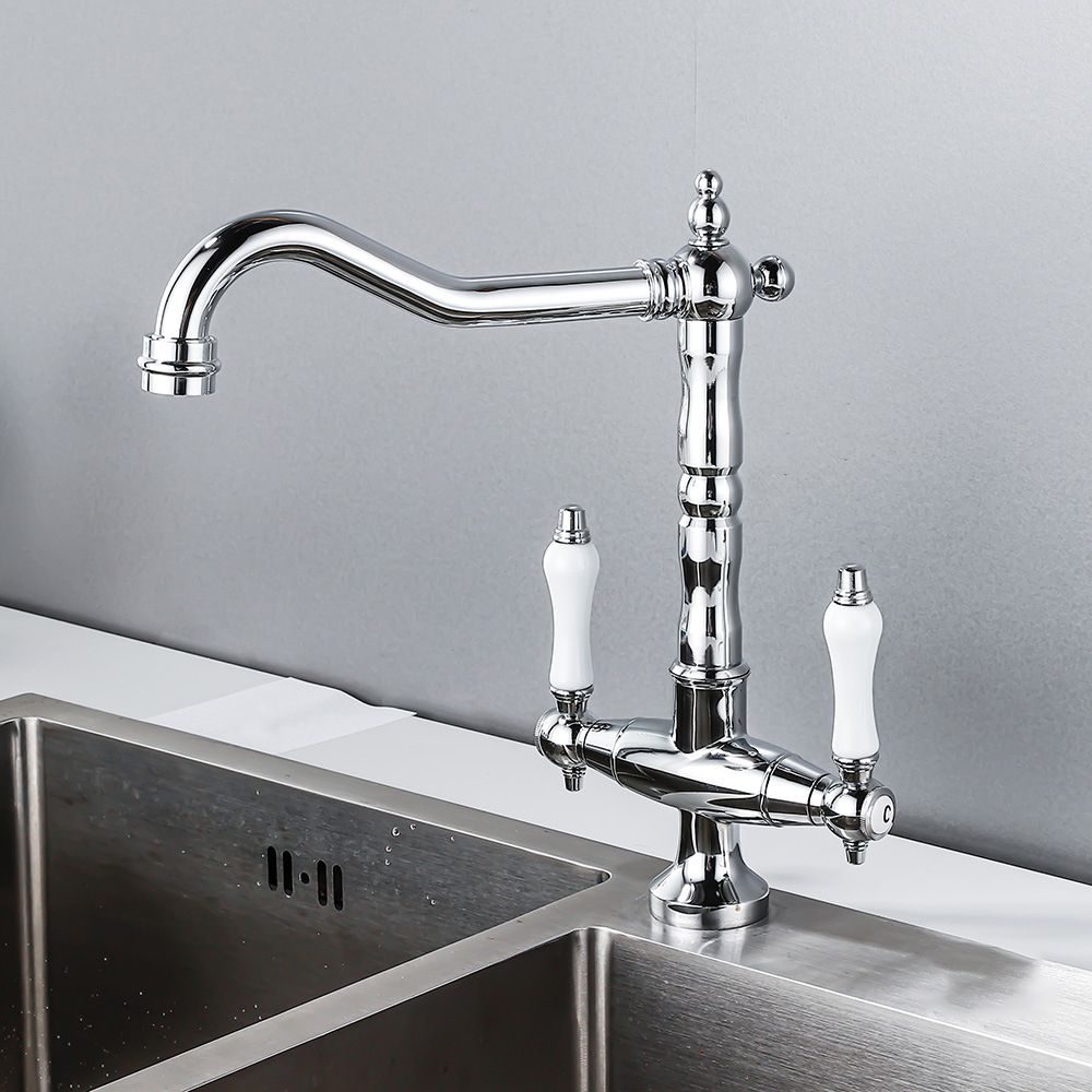 Traditional Kitchen Bar Faucet Double Handle High Arch No Sensor Bar Faucet Clearhalo 'Home Improvement' 'home_improvement' 'home_improvement_kitchen_faucets' 'Kitchen Faucets' 'Kitchen Remodel & Kitchen Fixtures' 'Kitchen Sinks & Faucet Components' 'kitchen_faucets' 1200x1200_9f7aff0f-c50c-4e60-8d00-cfc3adbe1f27