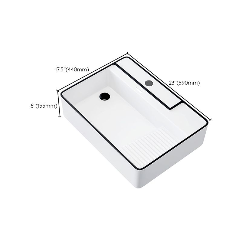 Porcelain Trough Bathroom Sink Traditional Trough Bathroom Sink With Basin Clearhalo 'Bathroom Remodel & Bathroom Fixtures' 'Bathroom Sinks & Faucet Components' 'Bathroom Sinks' 'bathroom_sink' 'Home Improvement' 'home_improvement' 'home_improvement_bathroom_sink' 1200x1200_9f9679e1-305d-4aad-bed6-4192dd95b6e6