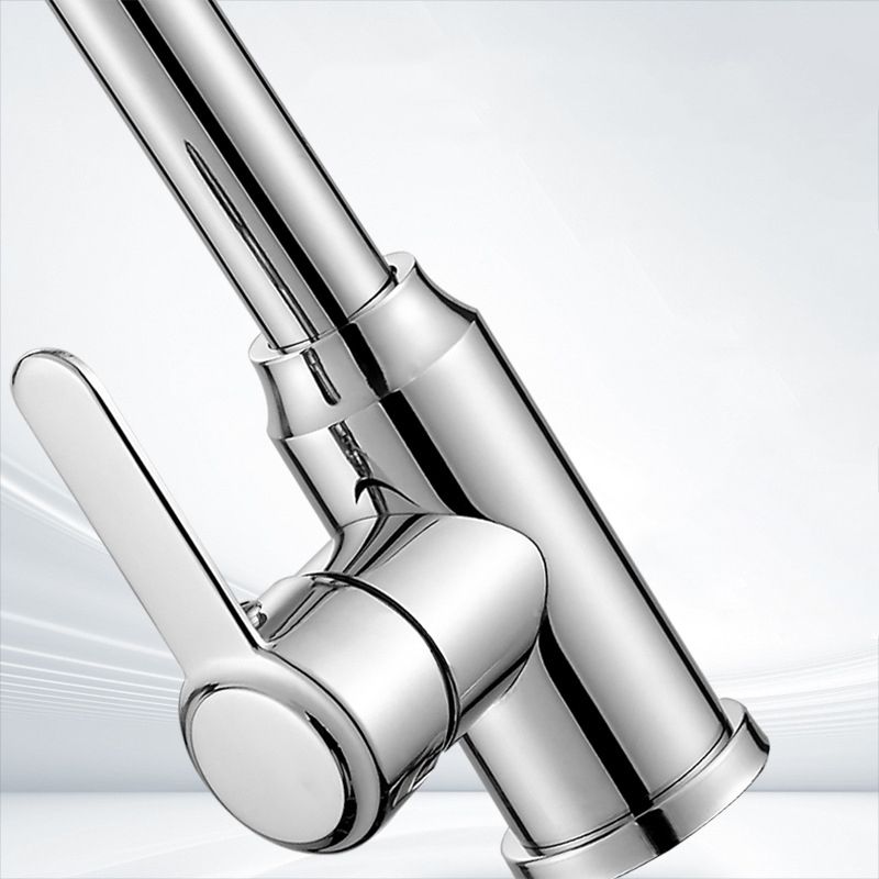 Modern Single Handle Kitchen Faucet 304 Stainless Steel Faucet in Chrome Clearhalo 'Home Improvement' 'home_improvement' 'home_improvement_kitchen_faucets' 'Kitchen Faucets' 'Kitchen Remodel & Kitchen Fixtures' 'Kitchen Sinks & Faucet Components' 'kitchen_faucets' 1200x1200_9f9ad91e-b678-4574-9707-ea3f7cdc86ae