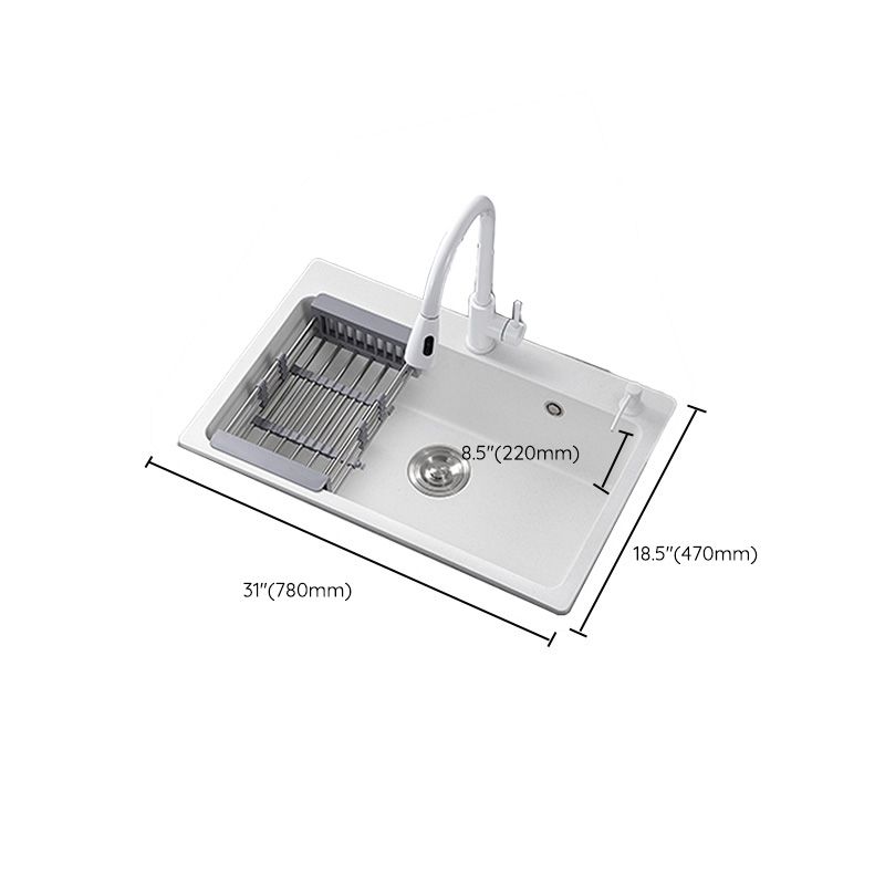 Quartz Kitchen Sink Single Basin Kitchen Sink with Faucet Included Clearhalo 'Home Improvement' 'home_improvement' 'home_improvement_kitchen_sinks' 'Kitchen Remodel & Kitchen Fixtures' 'Kitchen Sinks & Faucet Components' 'Kitchen Sinks' 'kitchen_sinks' 1200x1200_9fde09df-2e32-4982-822c-e3465df9807e