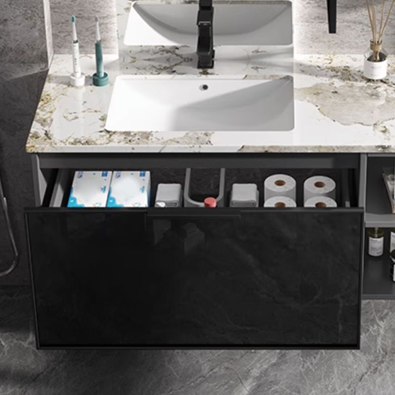 Black Wood Wall Mount Single-Sink Rectangular Bathroom Sink Vanity Clearhalo 'Bathroom Remodel & Bathroom Fixtures' 'Bathroom Vanities' 'bathroom_vanities' 'Home Improvement' 'home_improvement' 'home_improvement_bathroom_vanities' 1200x1200_9fef36ee-af49-4d08-8baf-891610bb1777