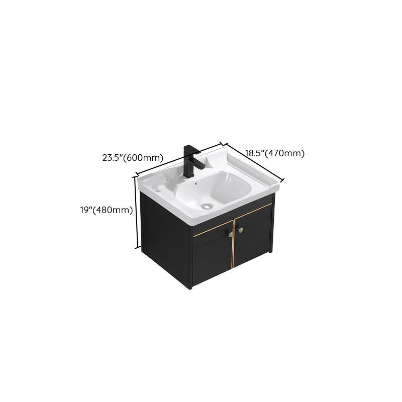 Modern Metal Wall Mount Sink Vanity Single Sink with Doors for Bathroom Clearhalo 'Bathroom Remodel & Bathroom Fixtures' 'Bathroom Vanities' 'bathroom_vanities' 'Home Improvement' 'home_improvement' 'home_improvement_bathroom_vanities' 1200x1200_9ffa0ffd-bd79-4484-b01a-2f87b16daacc