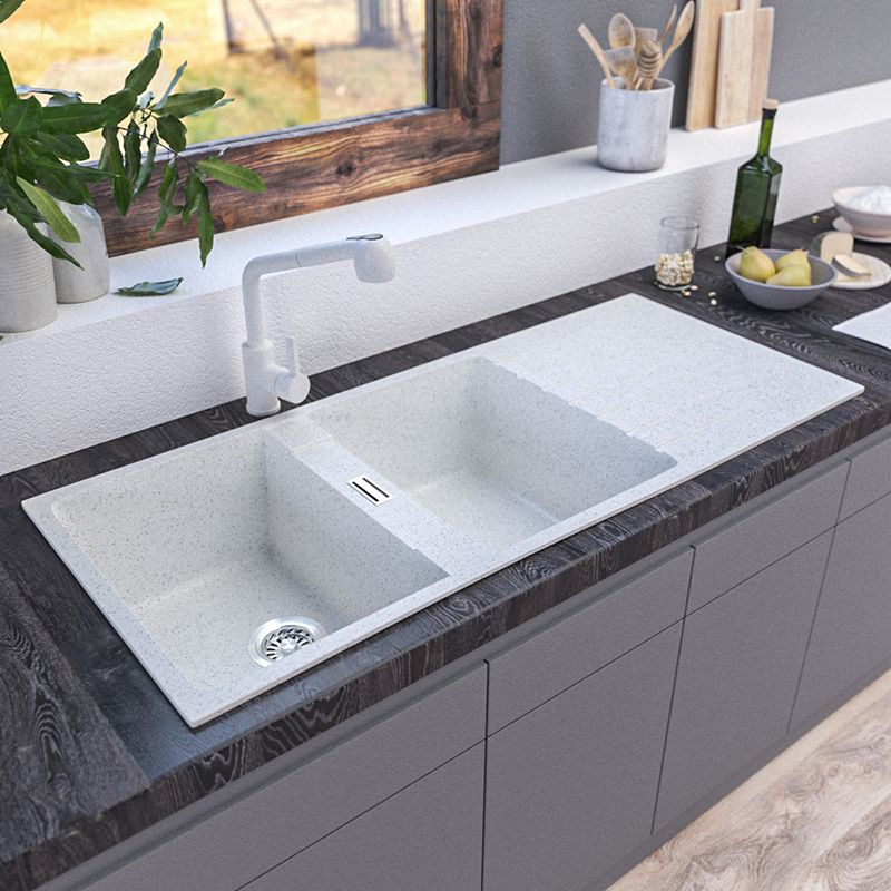 Contemporary Kitchen Sink Square Double Sink with Drain Assembly(Not Included Faucet) Clearhalo 'Home Improvement' 'home_improvement' 'home_improvement_kitchen_sinks' 'Kitchen Remodel & Kitchen Fixtures' 'Kitchen Sinks & Faucet Components' 'Kitchen Sinks' 'kitchen_sinks' 1200x1200_a0045055-1bd0-4460-b087-32863b351043
