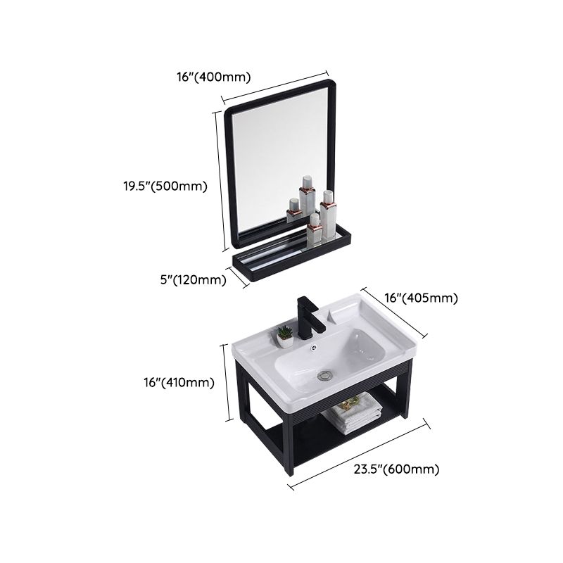 Modern Bathroom Vanity Metal Base Shelving Included Wall-Mounted Space Saver Vanity Clearhalo 'Bathroom Remodel & Bathroom Fixtures' 'Bathroom Vanities' 'bathroom_vanities' 'Home Improvement' 'home_improvement' 'home_improvement_bathroom_vanities' 1200x1200_a004ade1-9a7e-4468-9335-c8b6611f3ef4